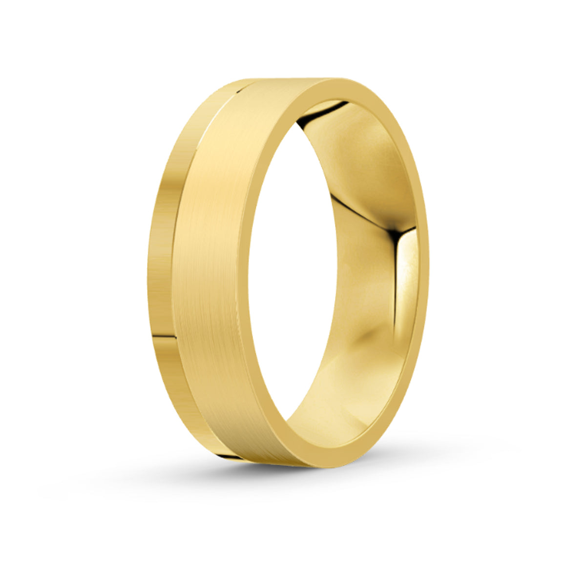 Men's Yellow Gold Single Polished Edge Ring