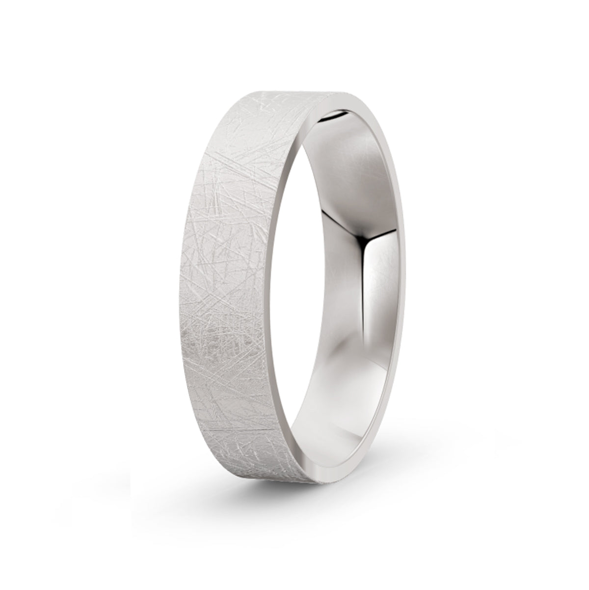 Men's White Gold Ice Matte Ring