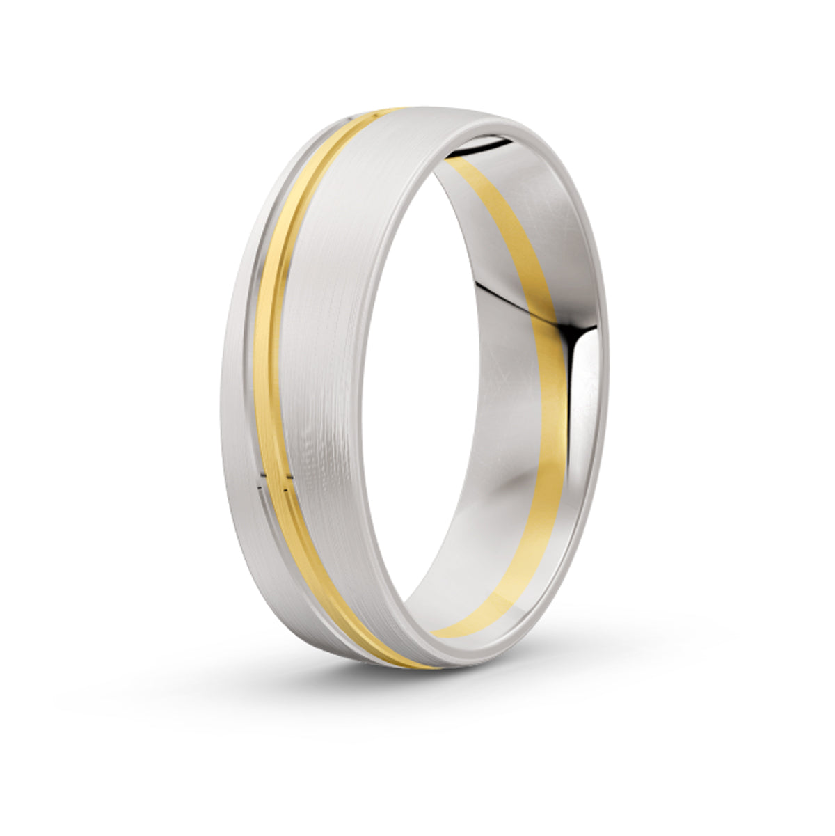 Men's Curved Channel Gold Ring