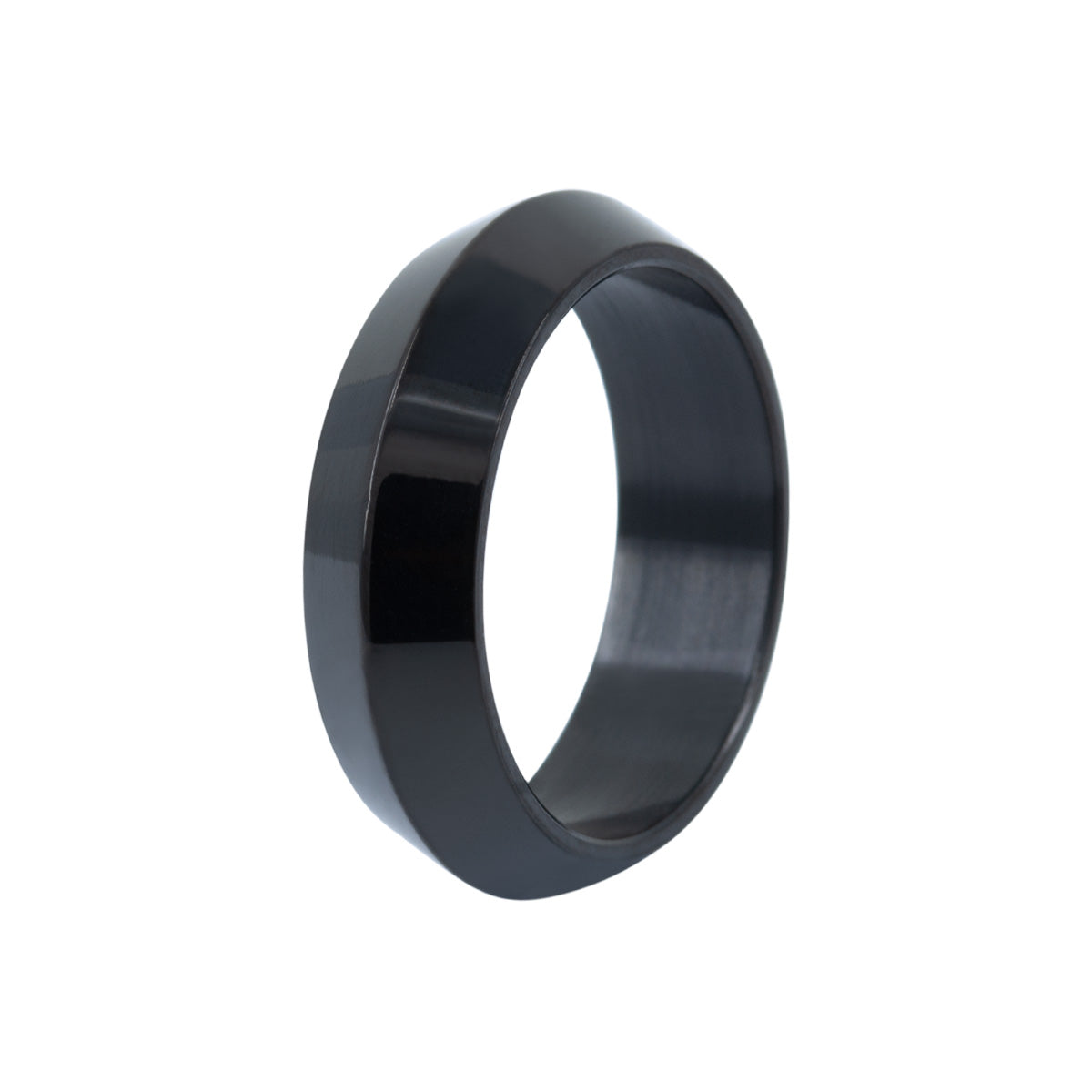 Men&#39;s Black Knife Edge Ring