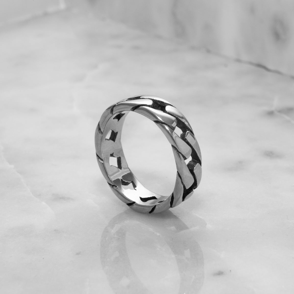 Men&#39;s Silver Chain Link Ring