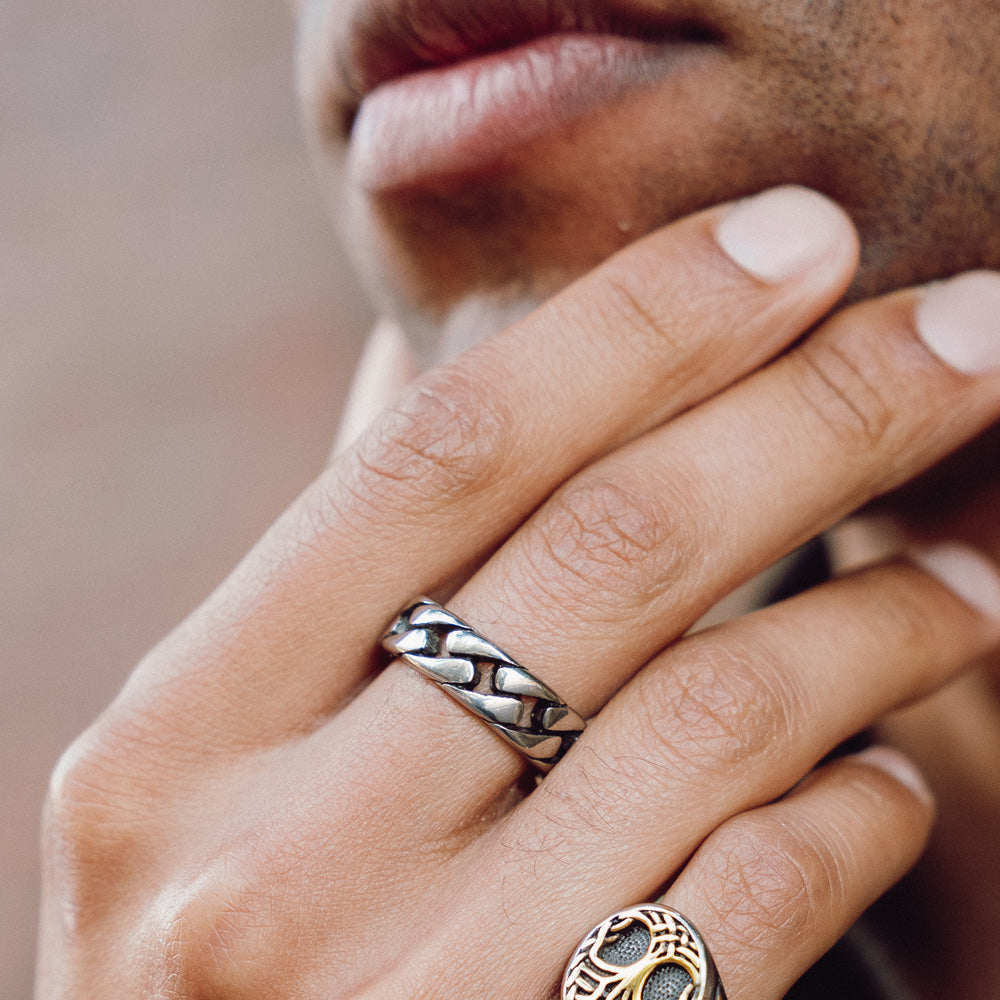 Men&#39;s Silver Chain Link Ring