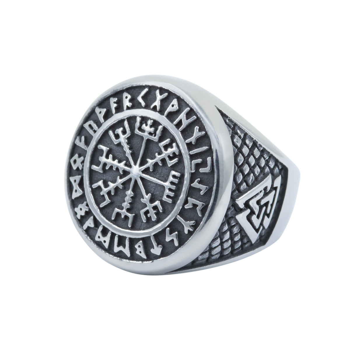 Men&#39;s Vegvisir Compass Signet Ring