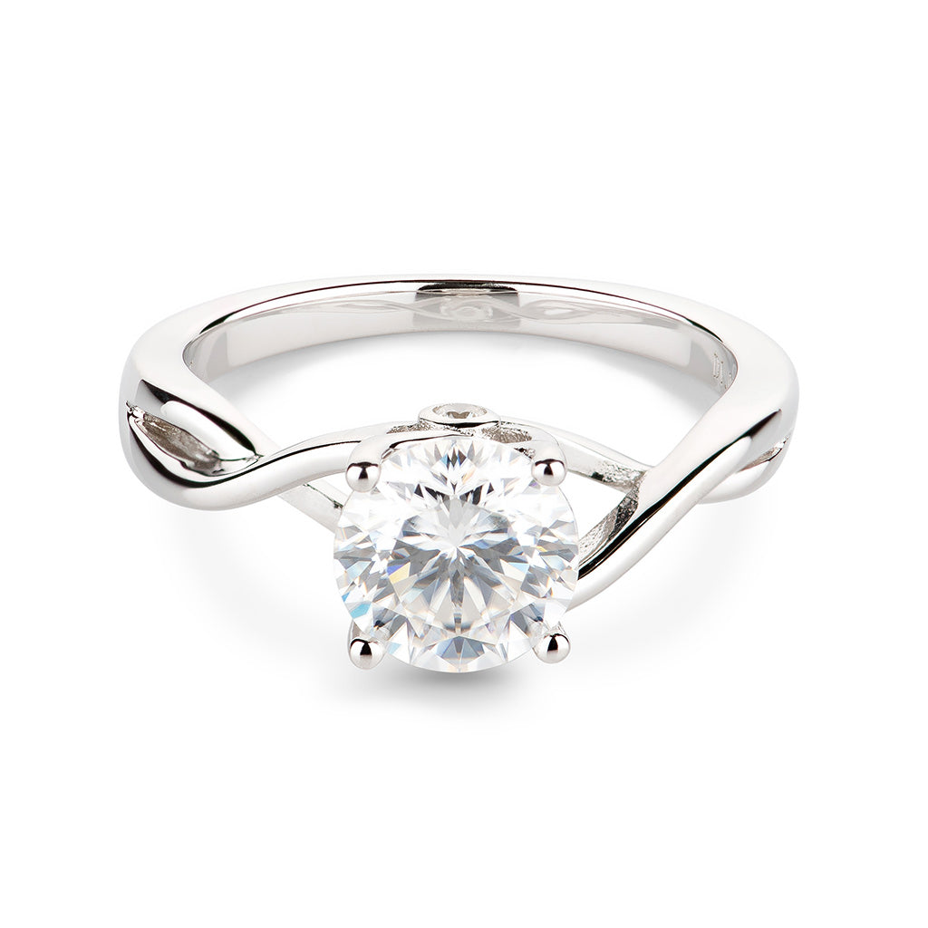 Twisted Shank Moissanite Engagement Ring
