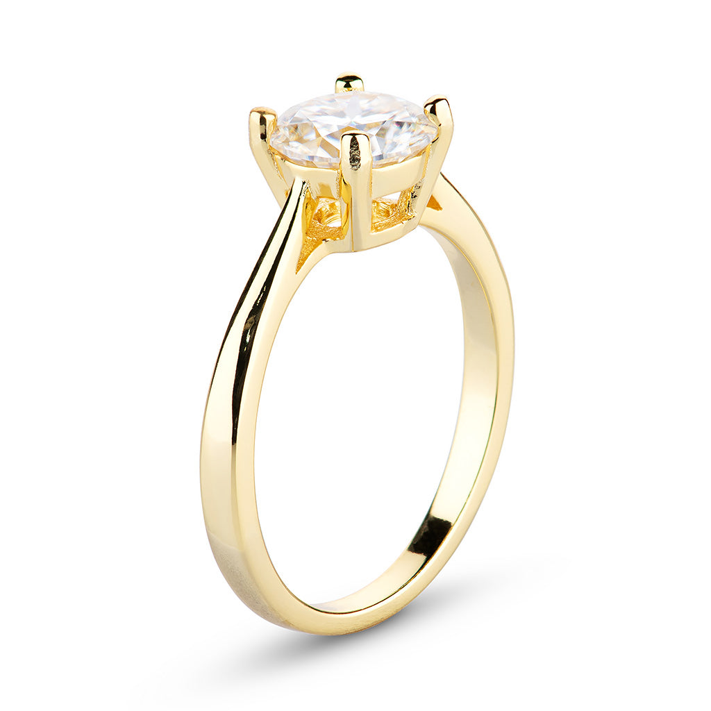 Round Solitaire Moissanite Engagement Ring