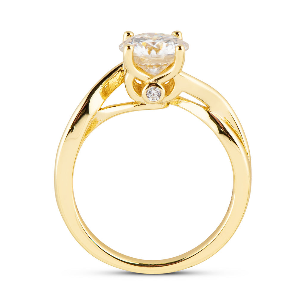 Twisted Shank Moissanite Engagement Ring