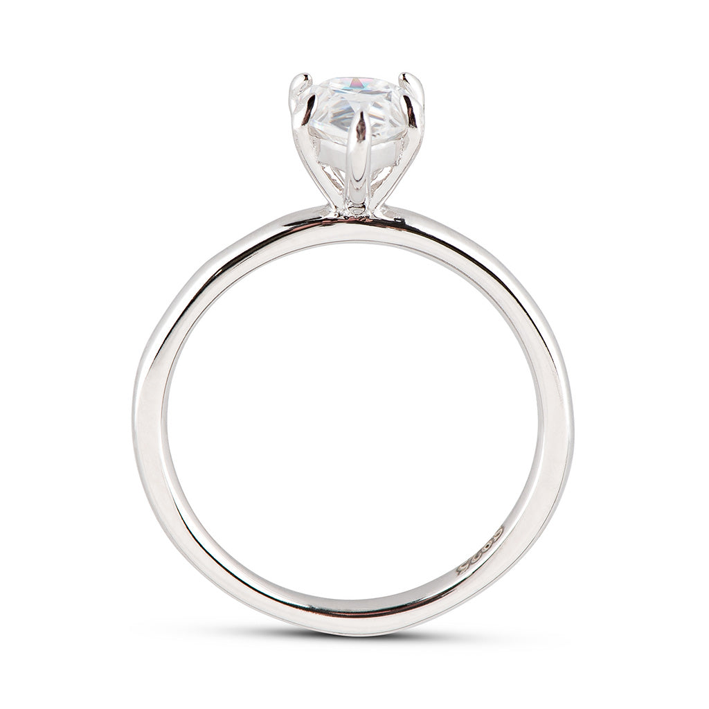 Pear Solitaire Moissanite Engagement Ring
