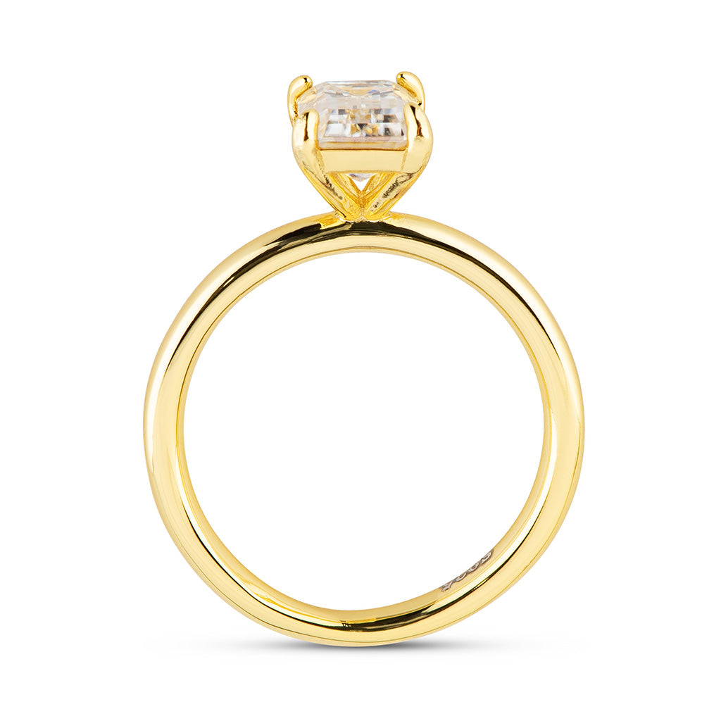 Emerald Cut Moissanite Engagement Ring