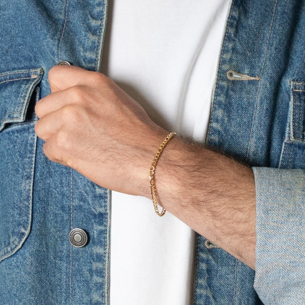 Gold Figaro Chain Bracelet