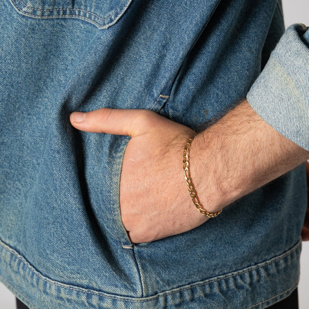 Gold Figaro Chain Bracelet