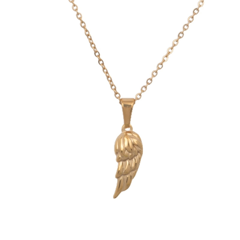 Gold Angel Wing Pendant Necklace