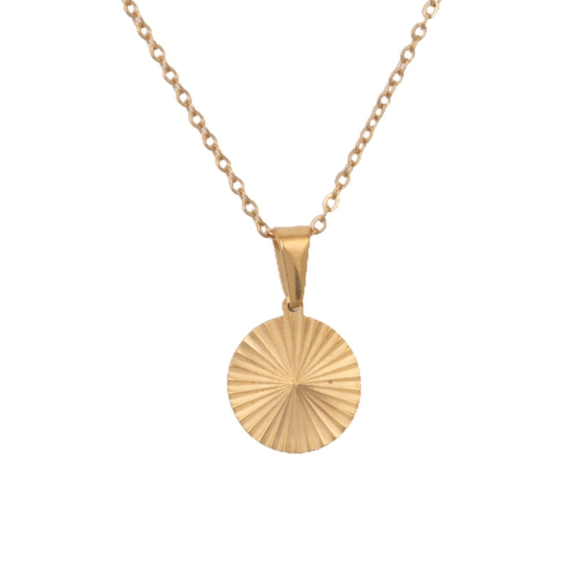 Gold Sun Pendant Necklace