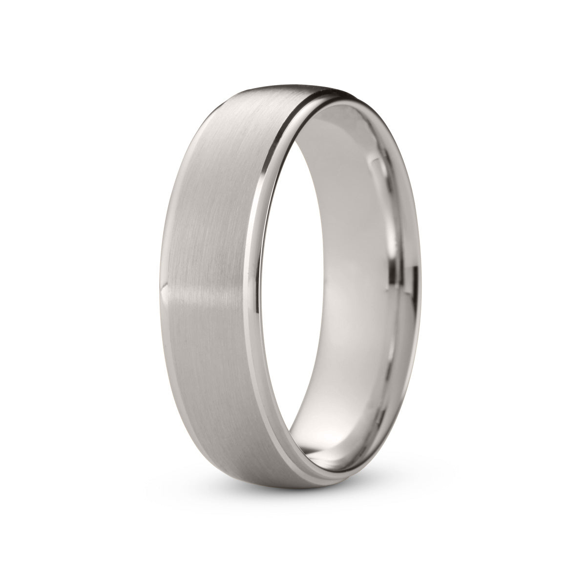 Men&#39;s Brushed White Gold Ring