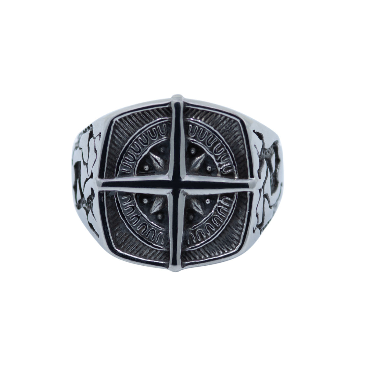 Men&#39;s Square Compass Signet Ring