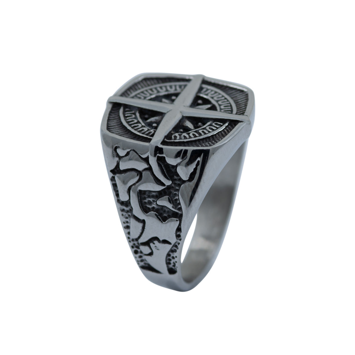 Men&#39;s Square Compass Signet Ring