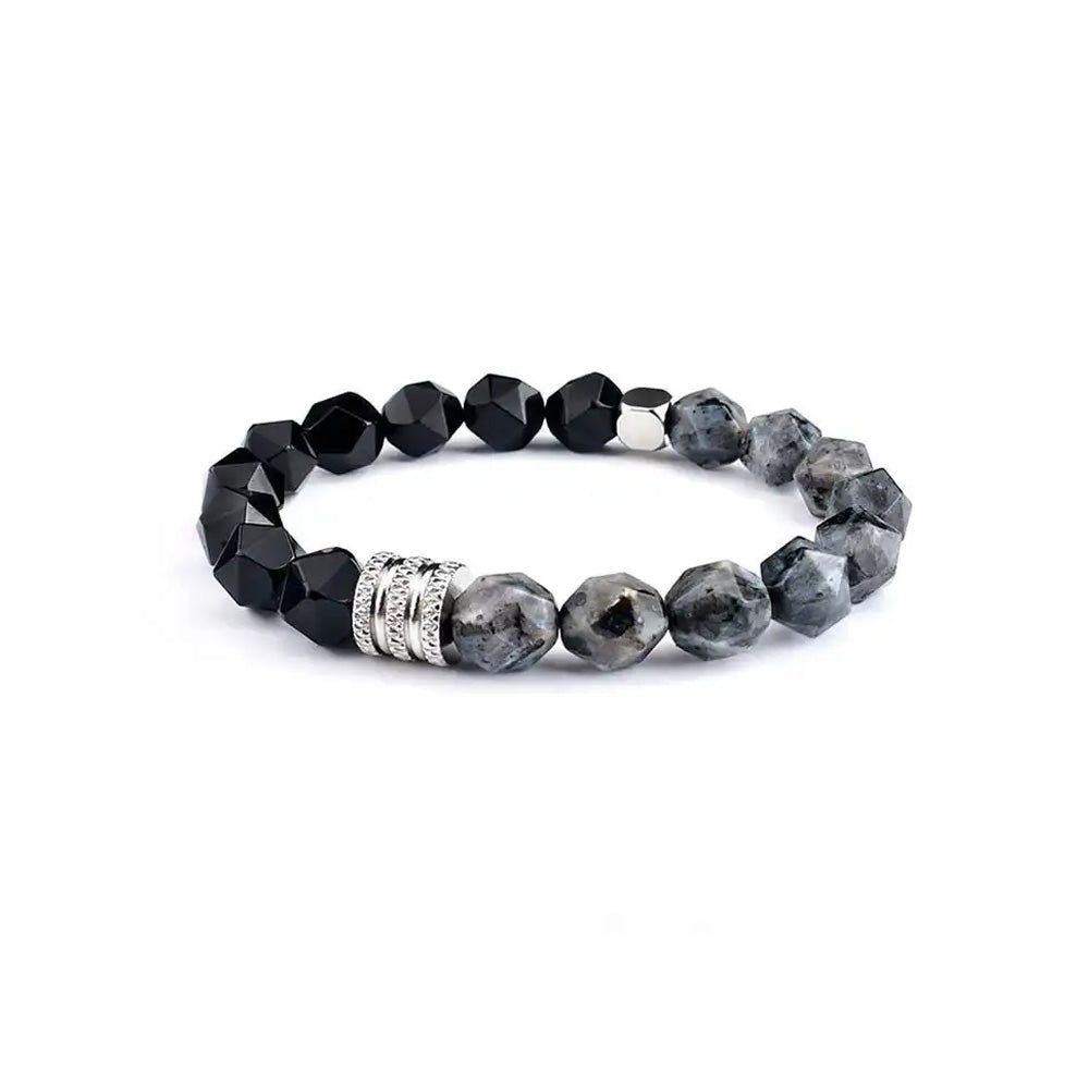 Onyx &amp; Labradorite Stone Bracelet