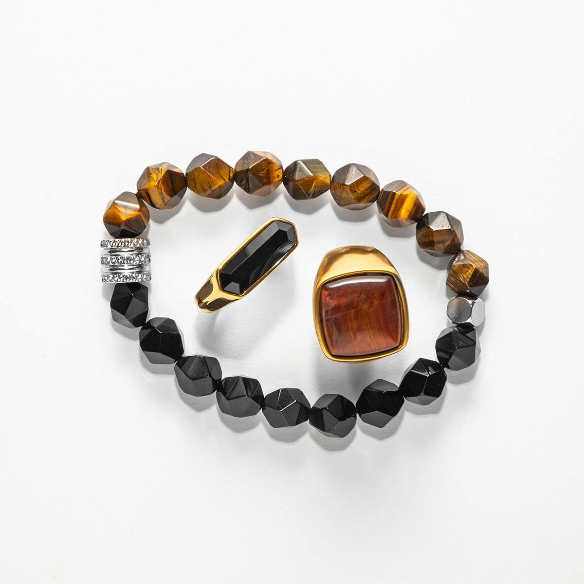 Tiger&#39;s Eye &amp; Onyx Protection Bracelet