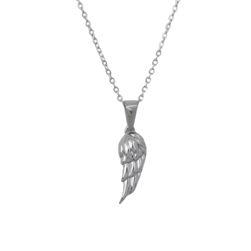 Silver Angel Wing Pendant Necklace