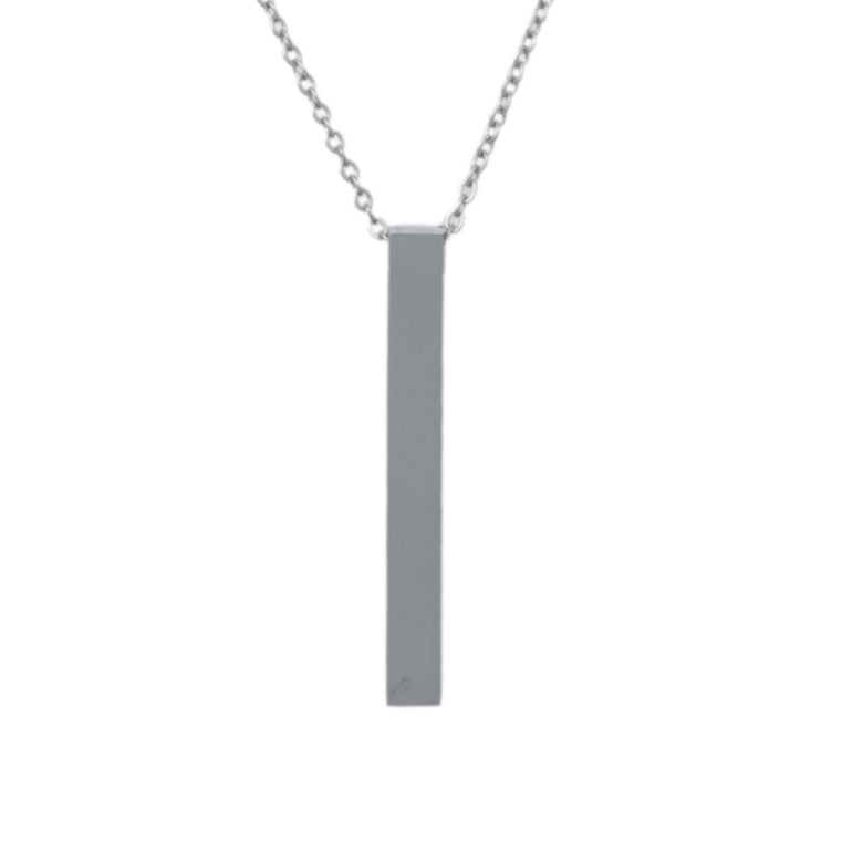 Silver Bar Pendant Necklace