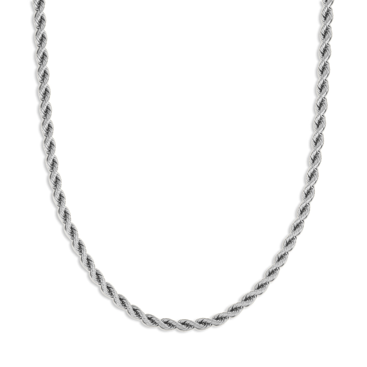 Silver Rope Chain Necklace