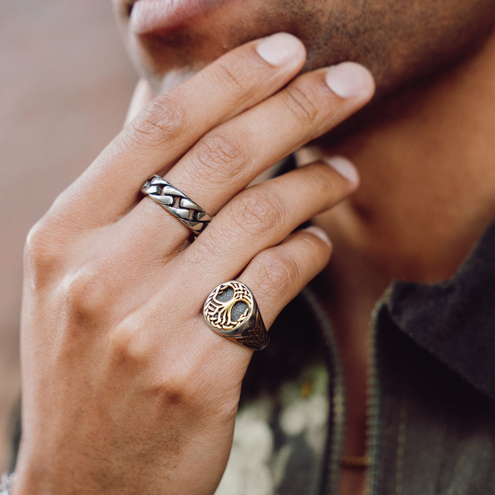 Men&#39;s Tree of Life Signet Ring