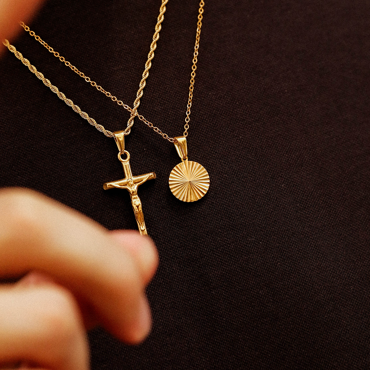 Gold Sun Pendant Necklace