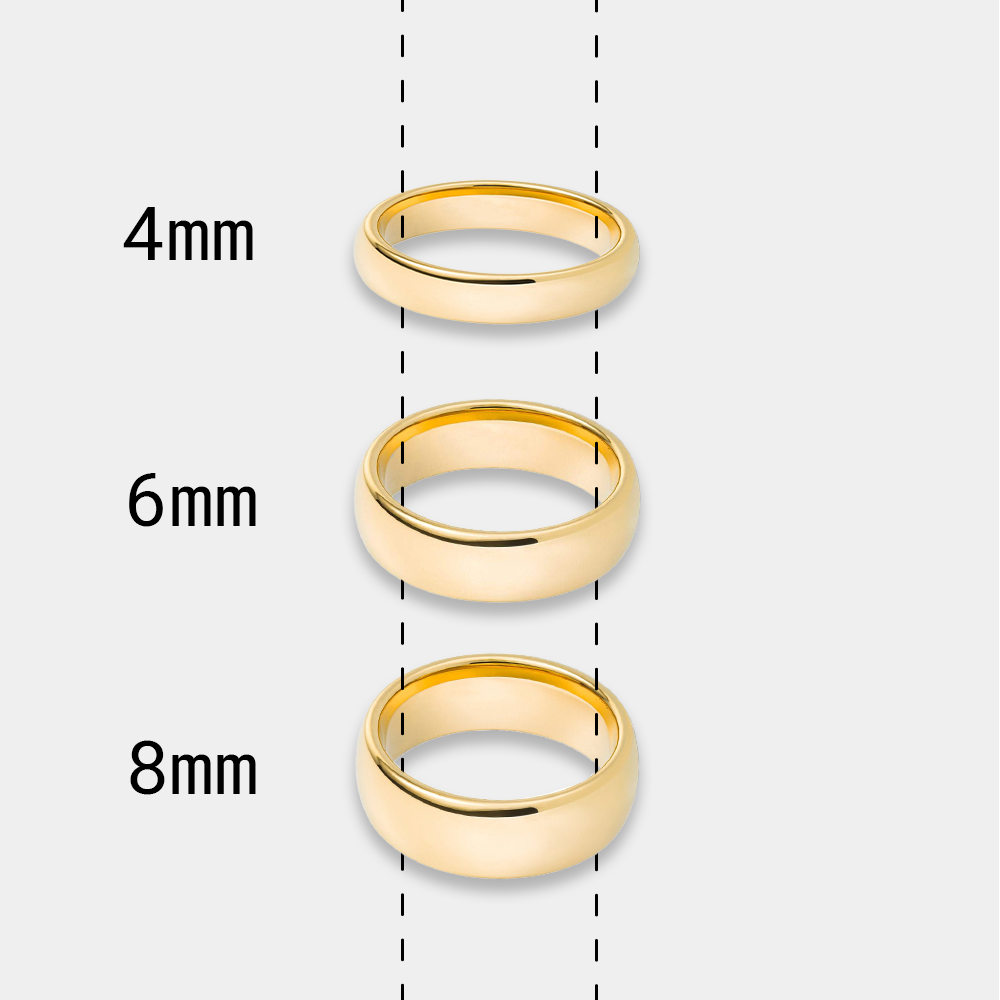 Men&#39;s Classic Gold Tungsten Ring