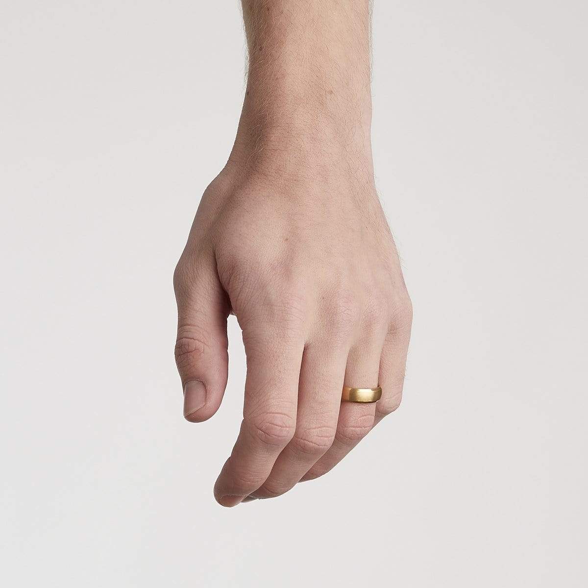 Men’s Beveled Edge Gold Titanium Ring