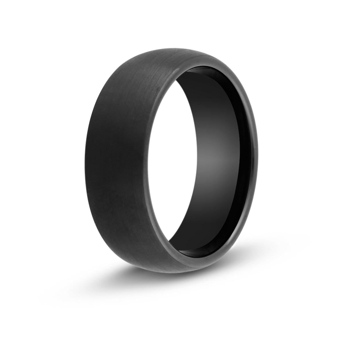 Men’s Brushed Black Dome Tungsten Ring