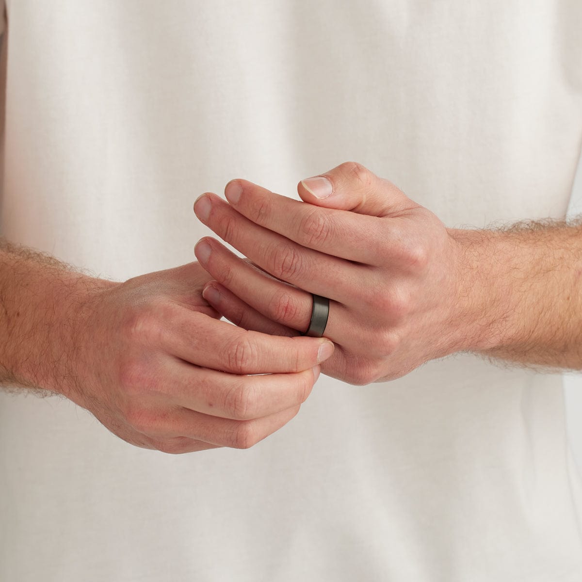 Men’s Black Zirconium Ring with Rose Gold Inlay