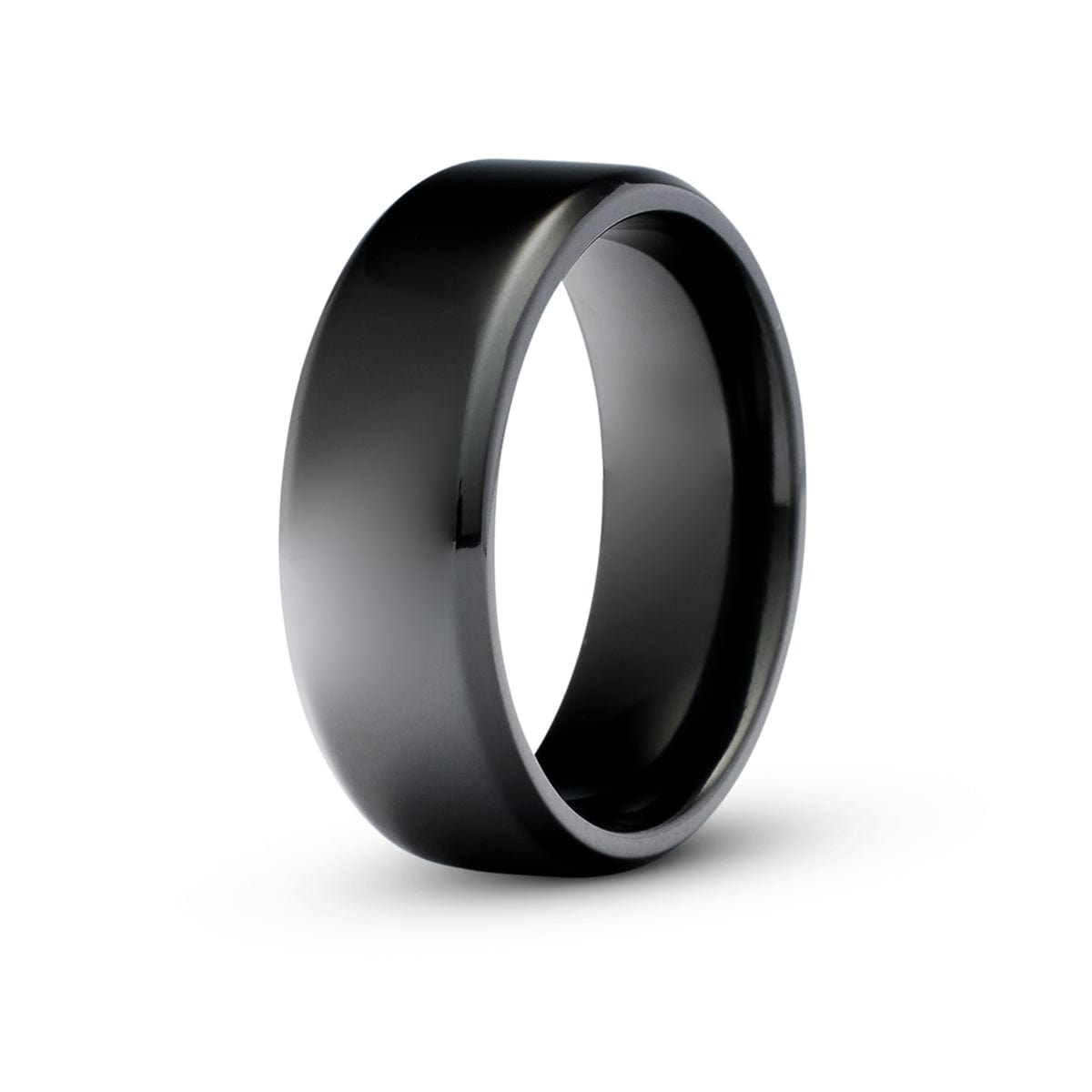 Men’s Beveled Edge Black Zirconium Ring