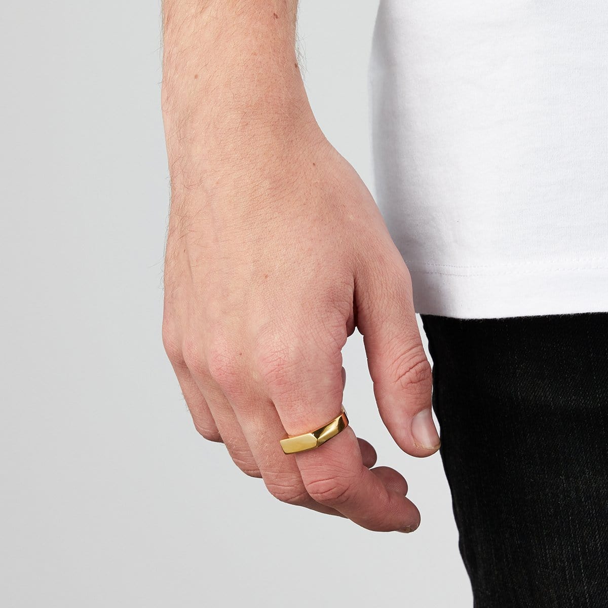 Gold Bar Signet Ring