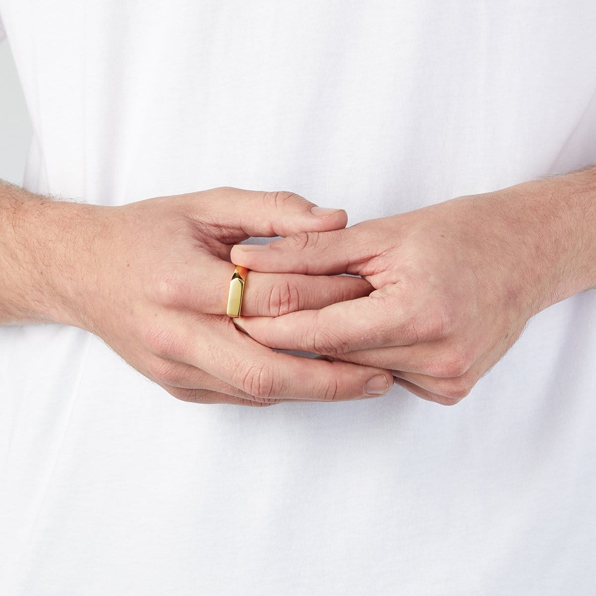 Gold Bar Signet Ring