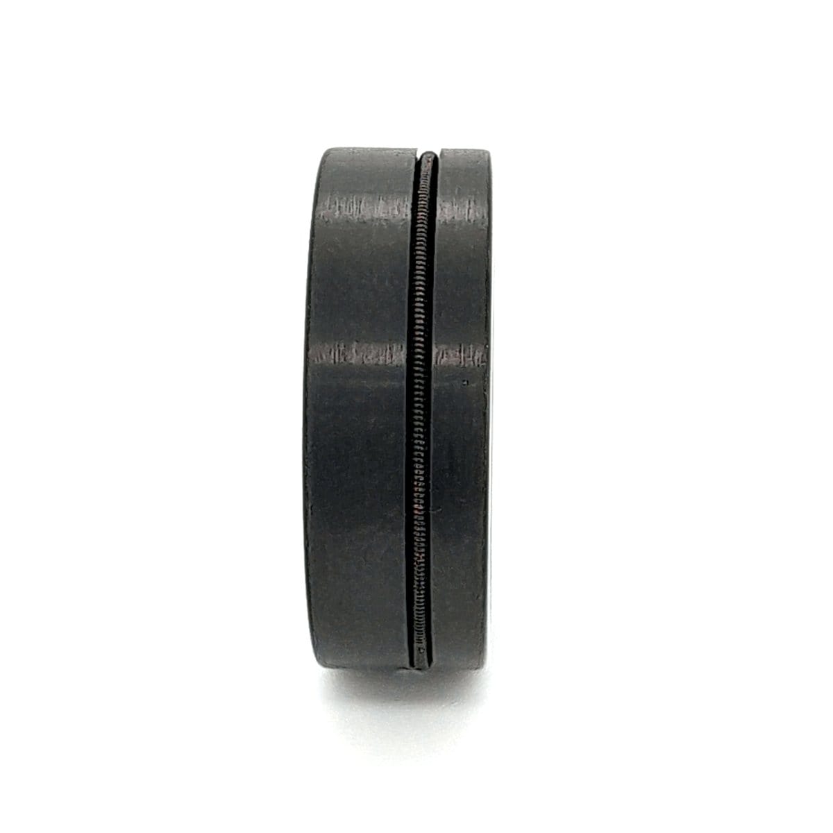 Men’s Black Tungsten Guitar String Inlay Ring