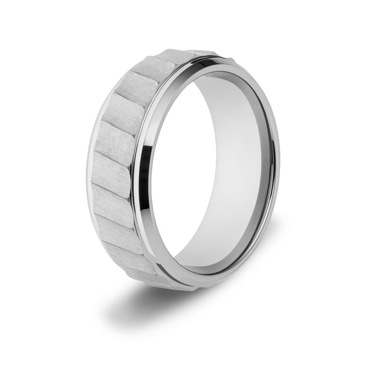 Men&#39;s Hammered Tungsten Ring