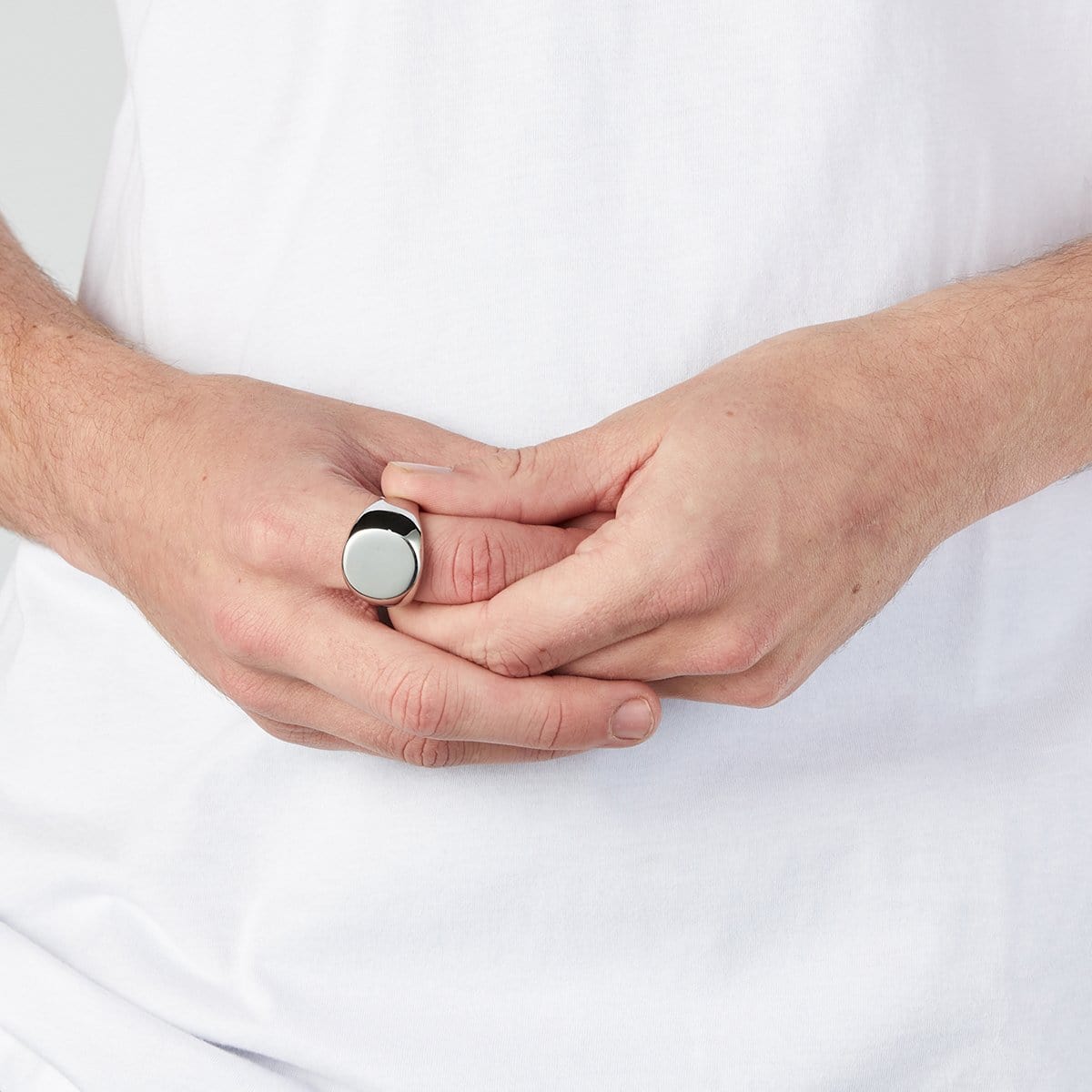 Men’s Silver Oval Signet Ring