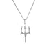 Silver Trident Pendant Necklace